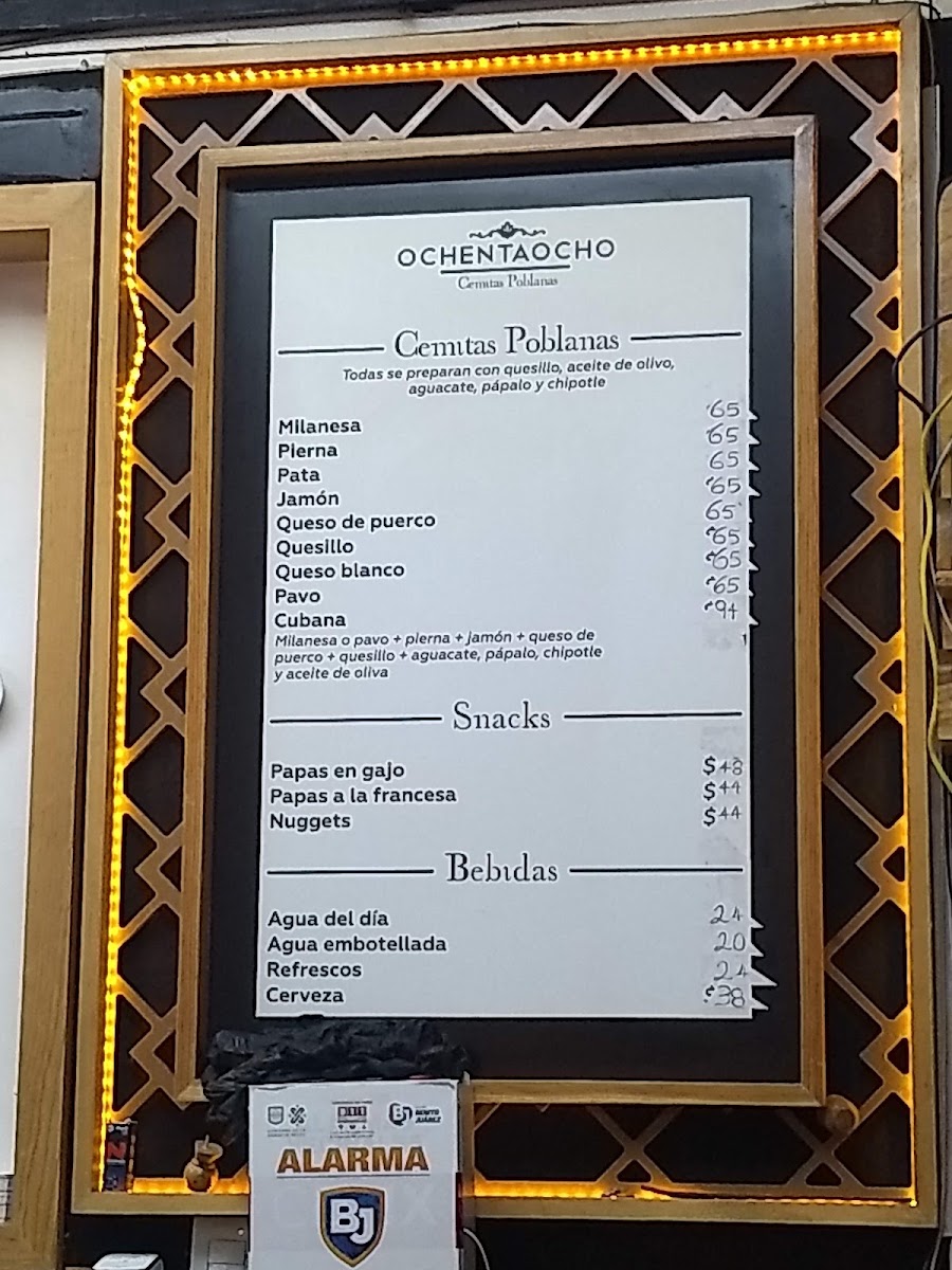 Ochentaocho Cemitas Poblanas Menu Photo 4