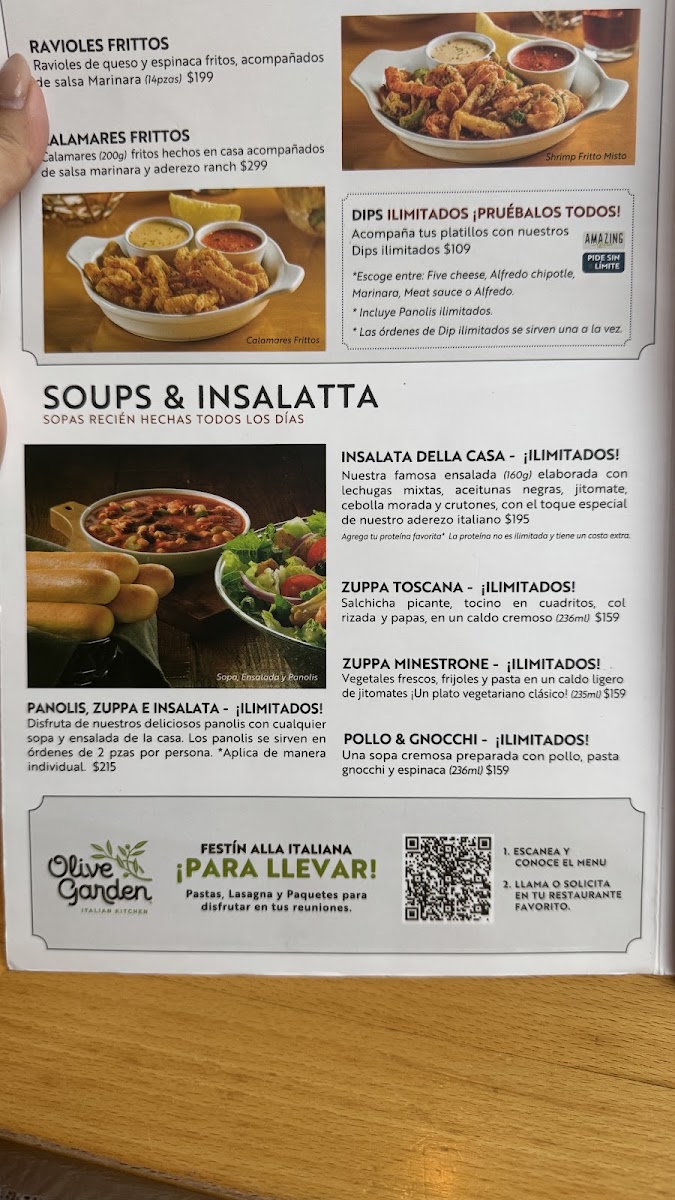 Olive Garden Italian Restaurant Menu