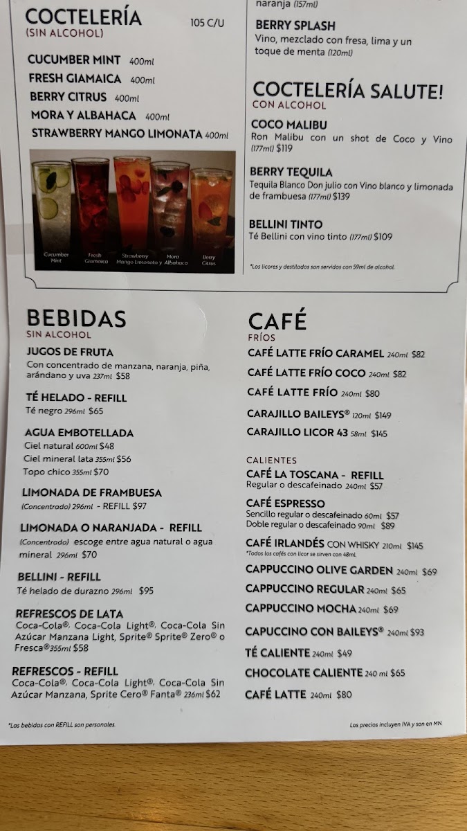 Olive Garden Italian Restaurant Menu Photo 2