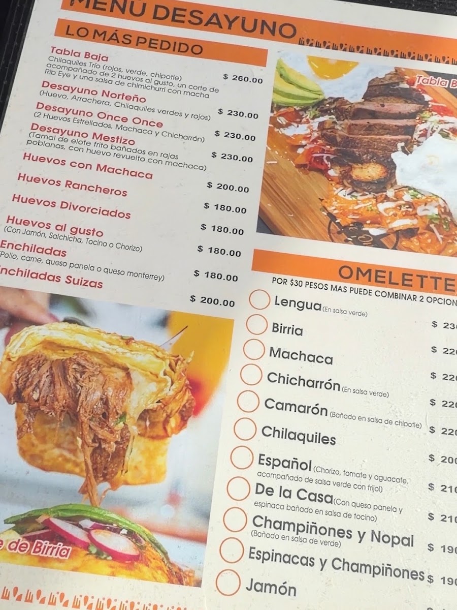 Once Once Restaurante El Lago Menu