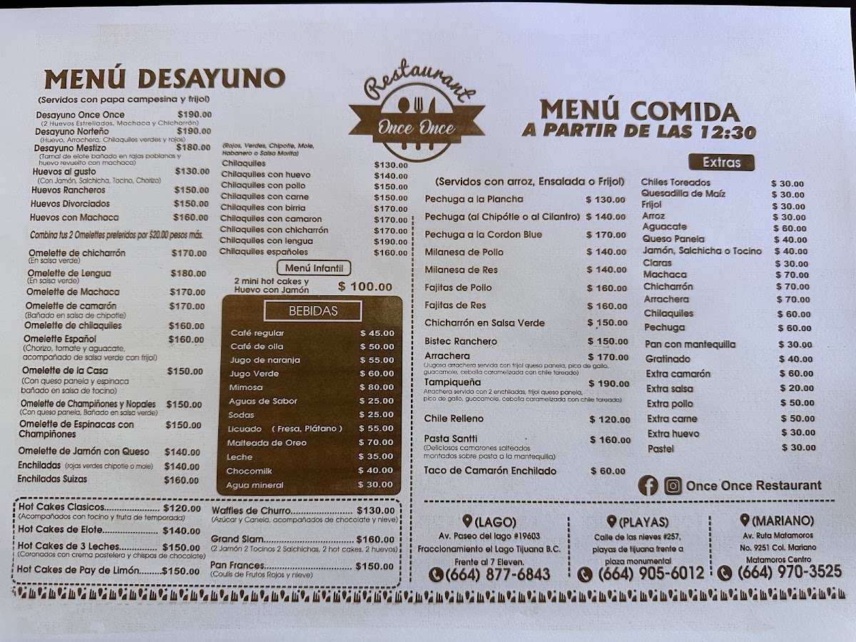 Once Once Restaurante El Lago Menu Photo 5