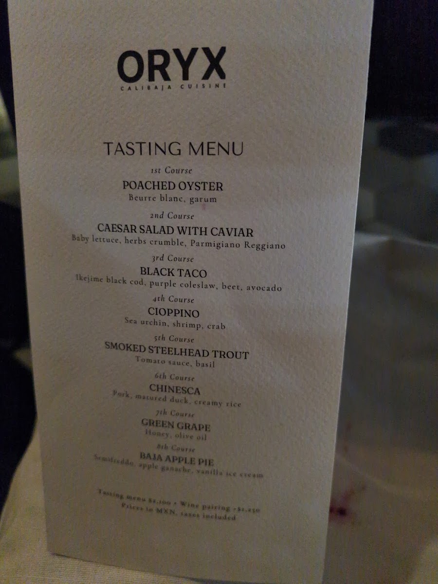 Oryx Restaurante Menu Photo 8