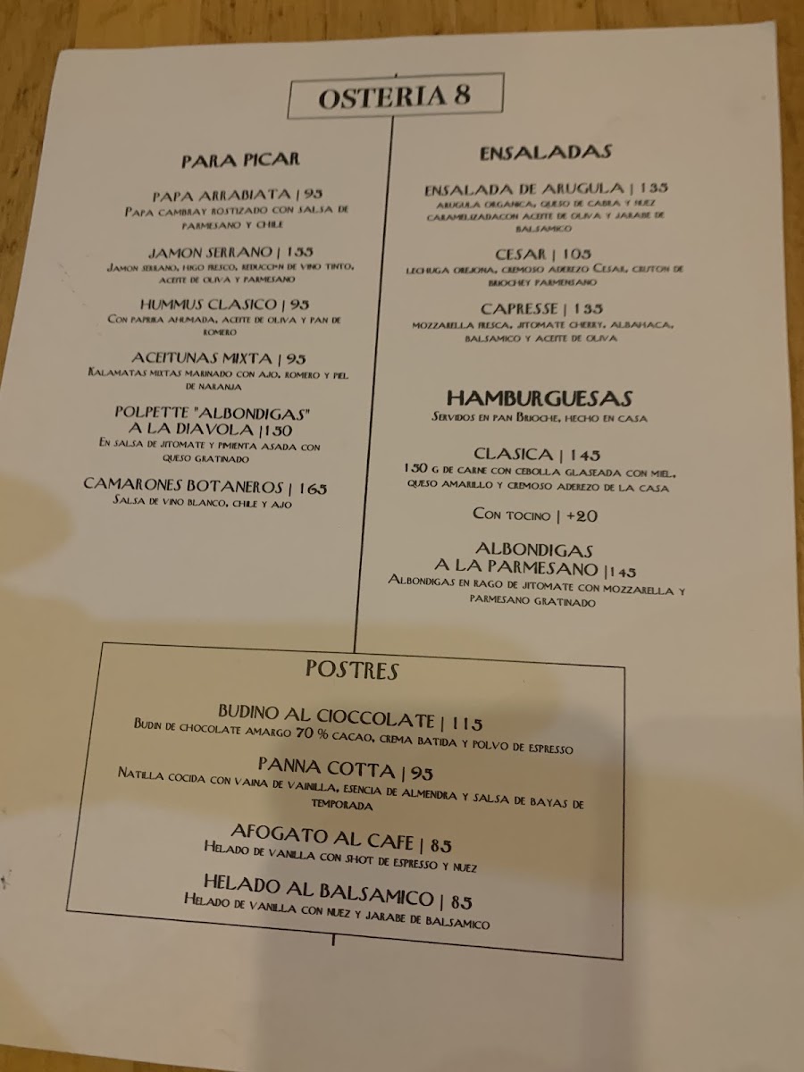 Osteria 8 Menu Photo 6