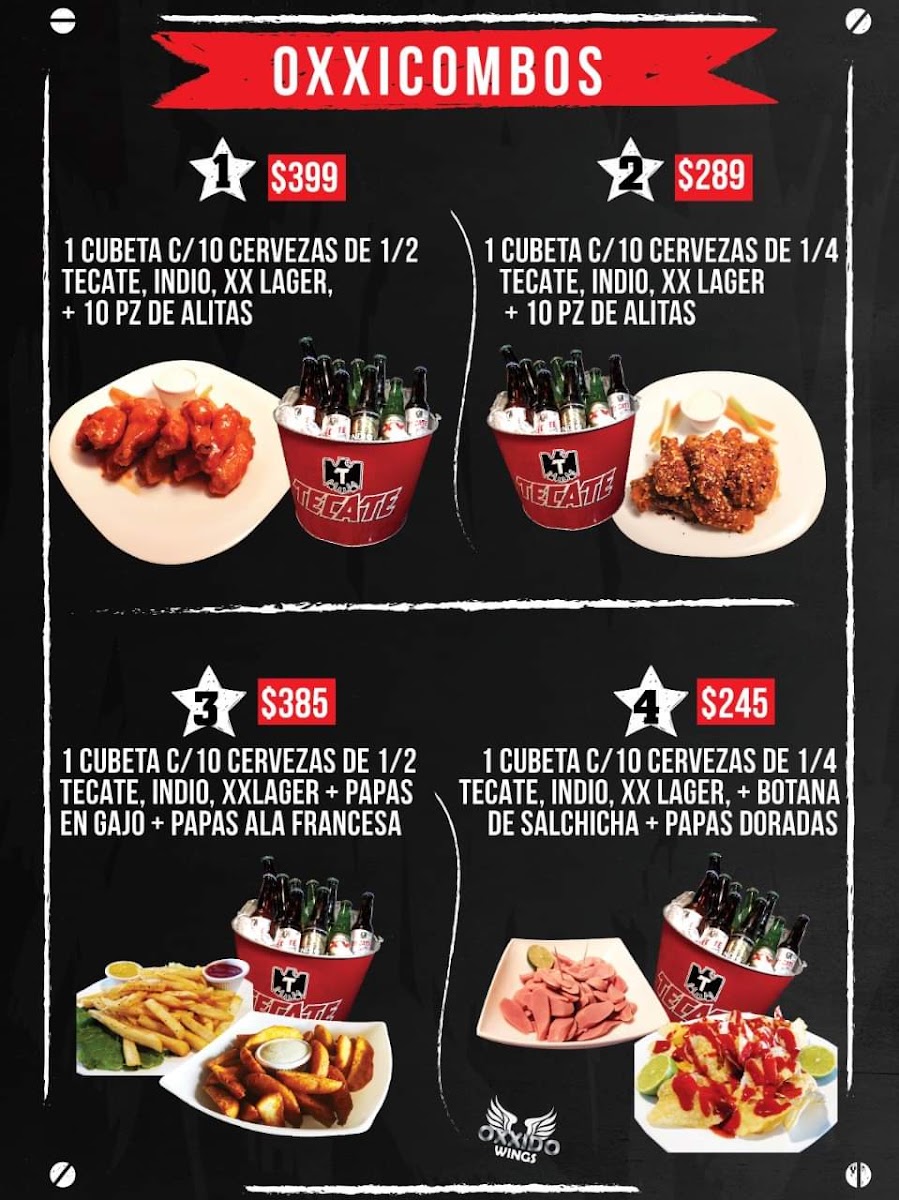 Oxxido Wings Menu