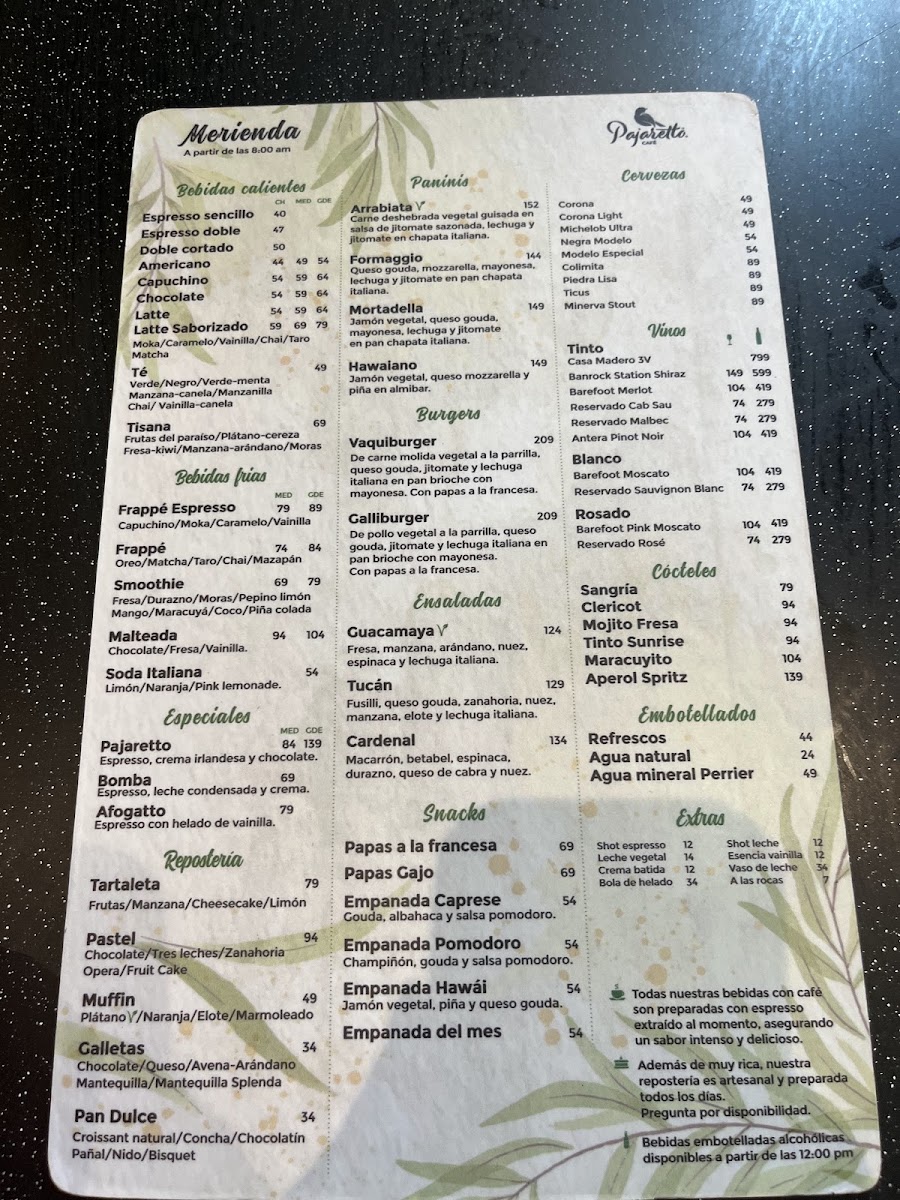 Pajaretto Cafe Menu Photo 5