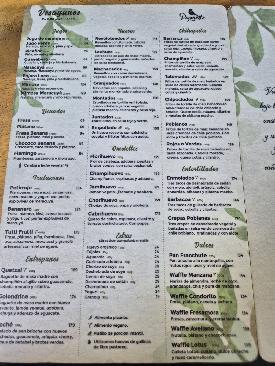 Pajaretto Cafe Menu Photo 6