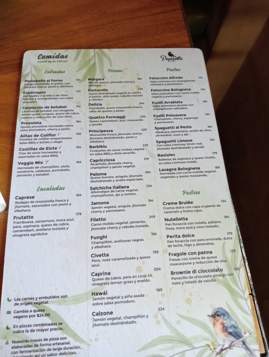 Pajaretto Cafe Menu Photo 7