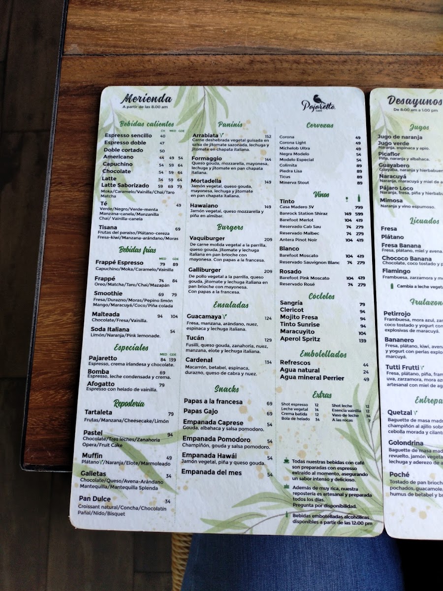 Pajaretto Cafe Menu Photo 9