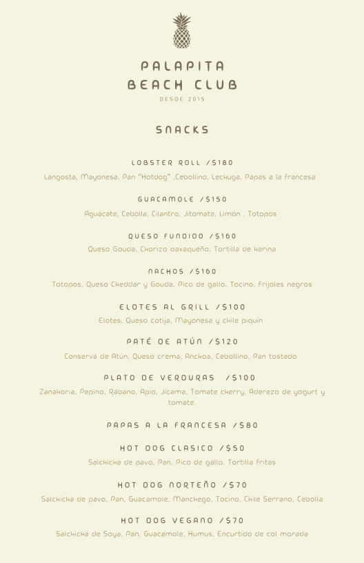 Palapita Bar Menu Photo 3