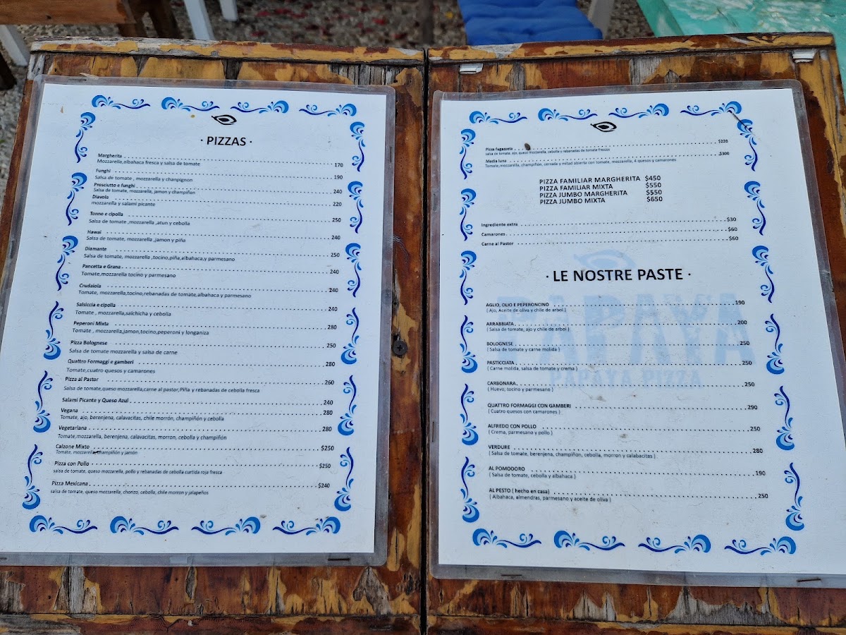 Papaya Pizza & Co Tulum Menu Photo 3