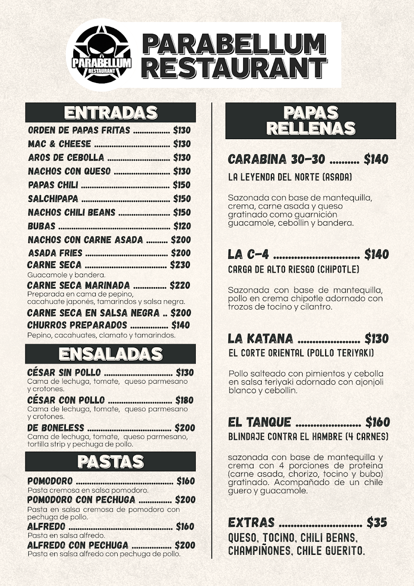 Parabellum Restaurant Y Bbgun Arena Menu Photo 2