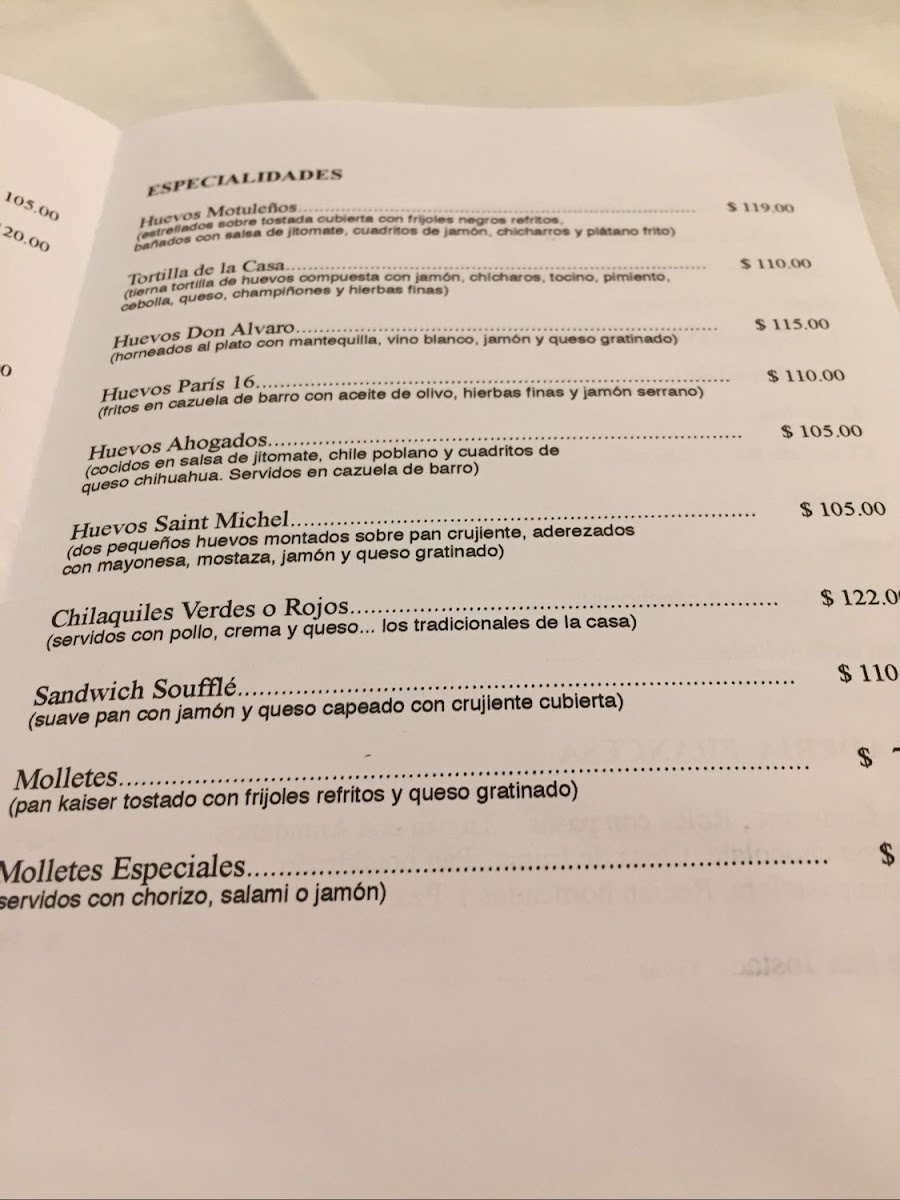 Paris 16 Menu Photo 6