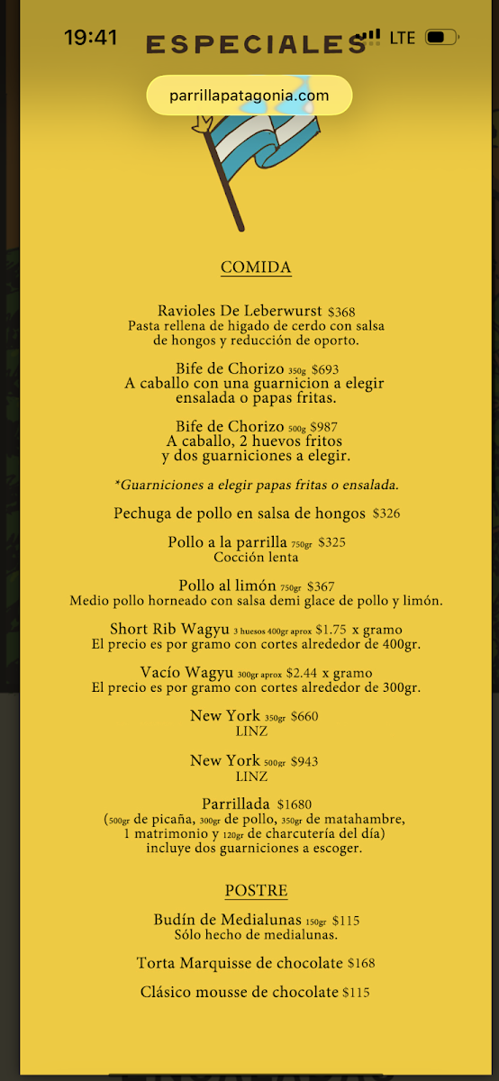 Patagonia Menu Photo 2