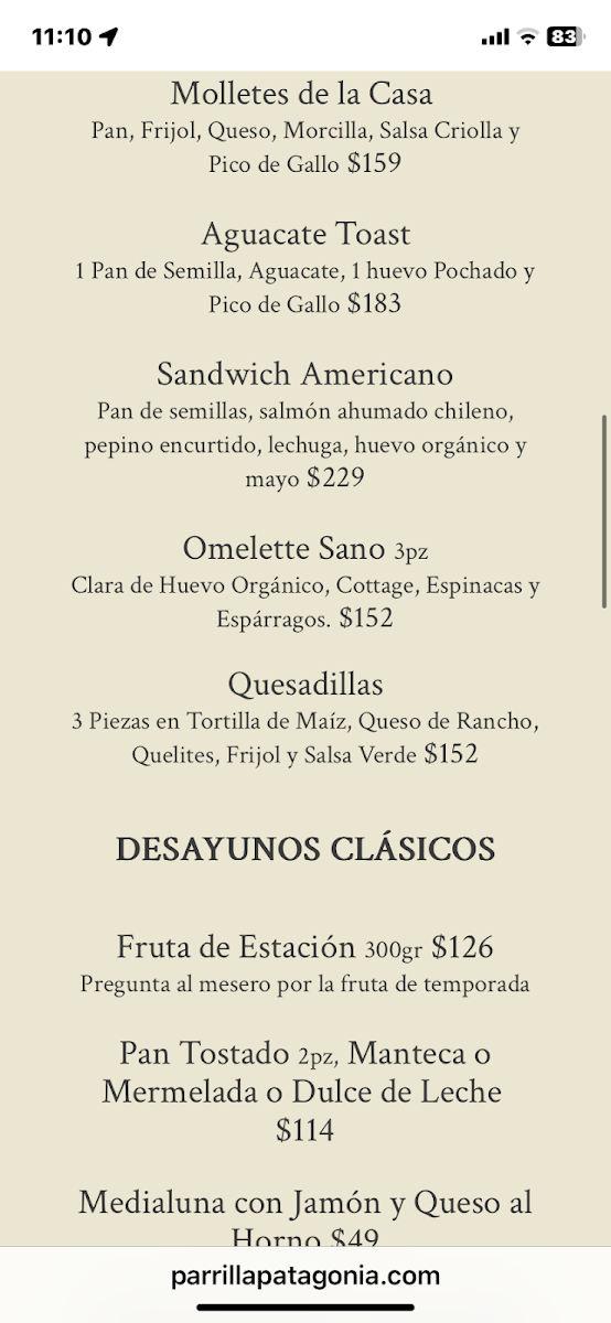 Patagonia Menu Photo 5