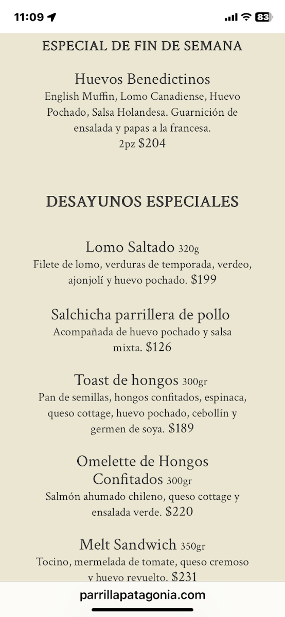 Patagonia Menu Photo 6