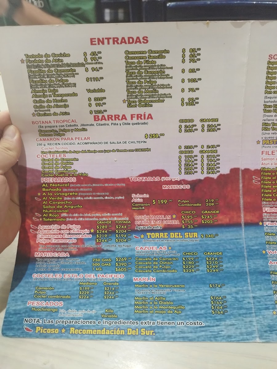 Pescados Y Mariscos Del Sur Restaurante Menu Photo 3