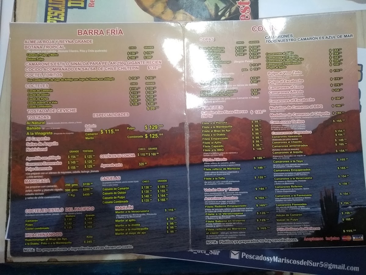 Pescados Y Mariscos Del Sur Restaurante Menu Photo 7