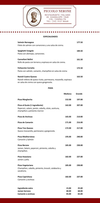 Piccolo Nerone Menu Photo 2