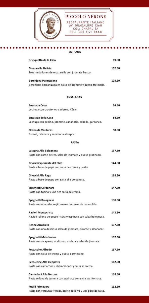 Piccolo Nerone Menu Photo 4