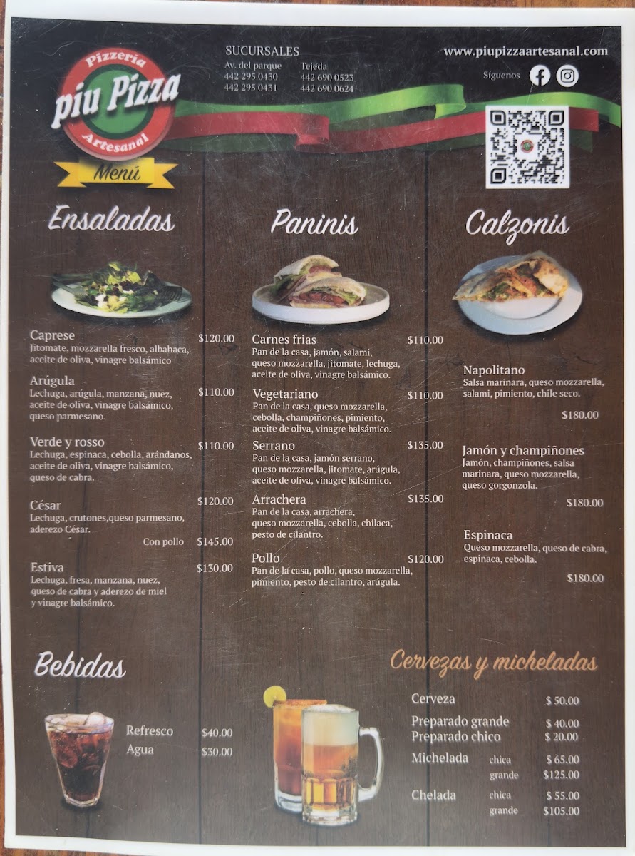 Piu Pizza Artesanal Av. Del Parque Menu Photo 3
