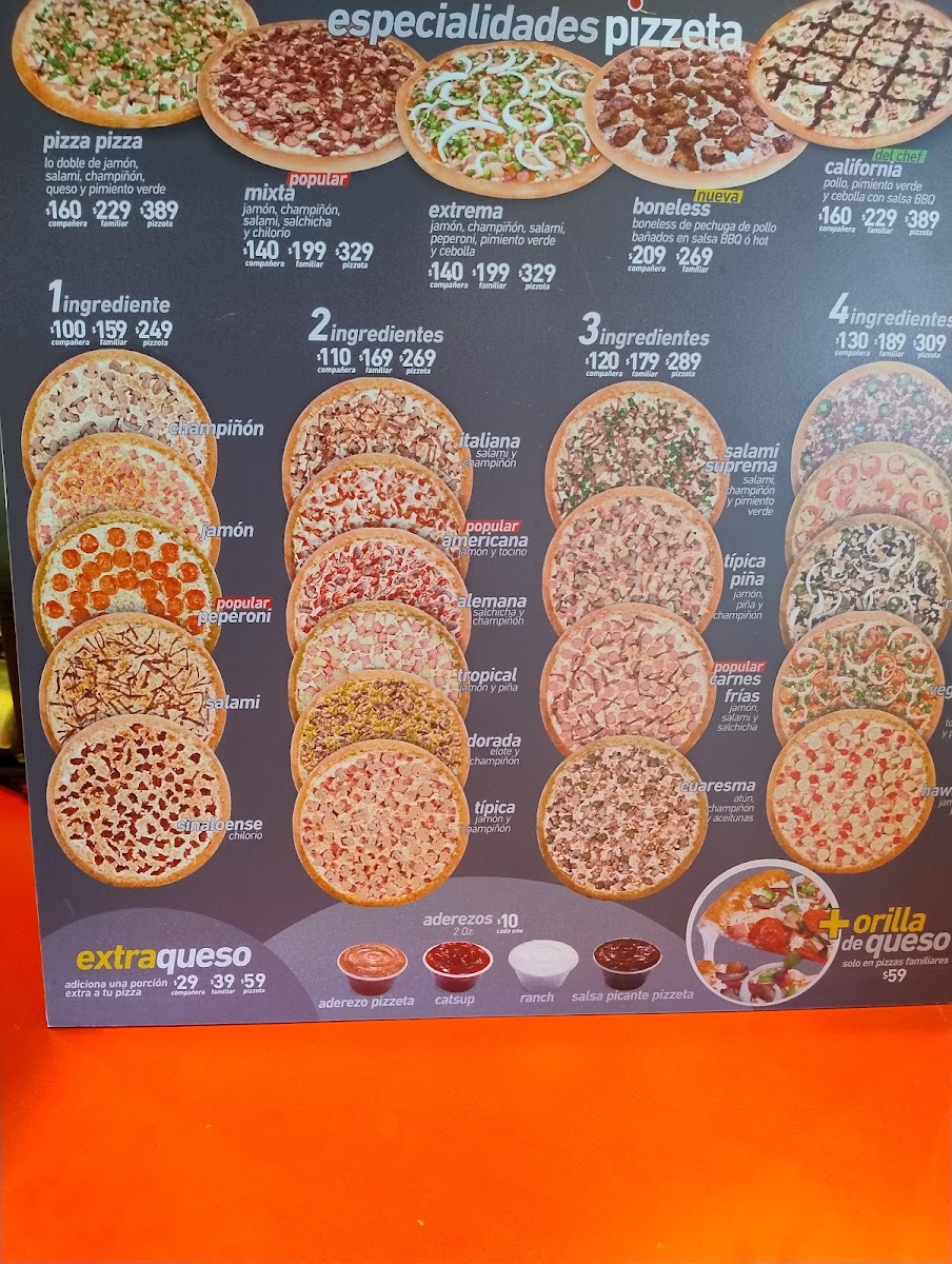 Pizzeta Obregon Menu
