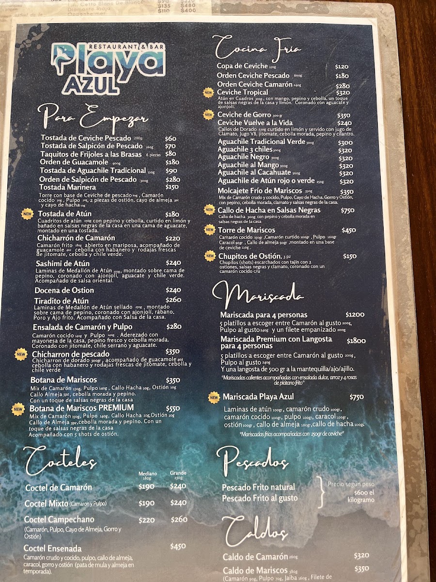 Playa Azul Mariscos Menu Photo 3