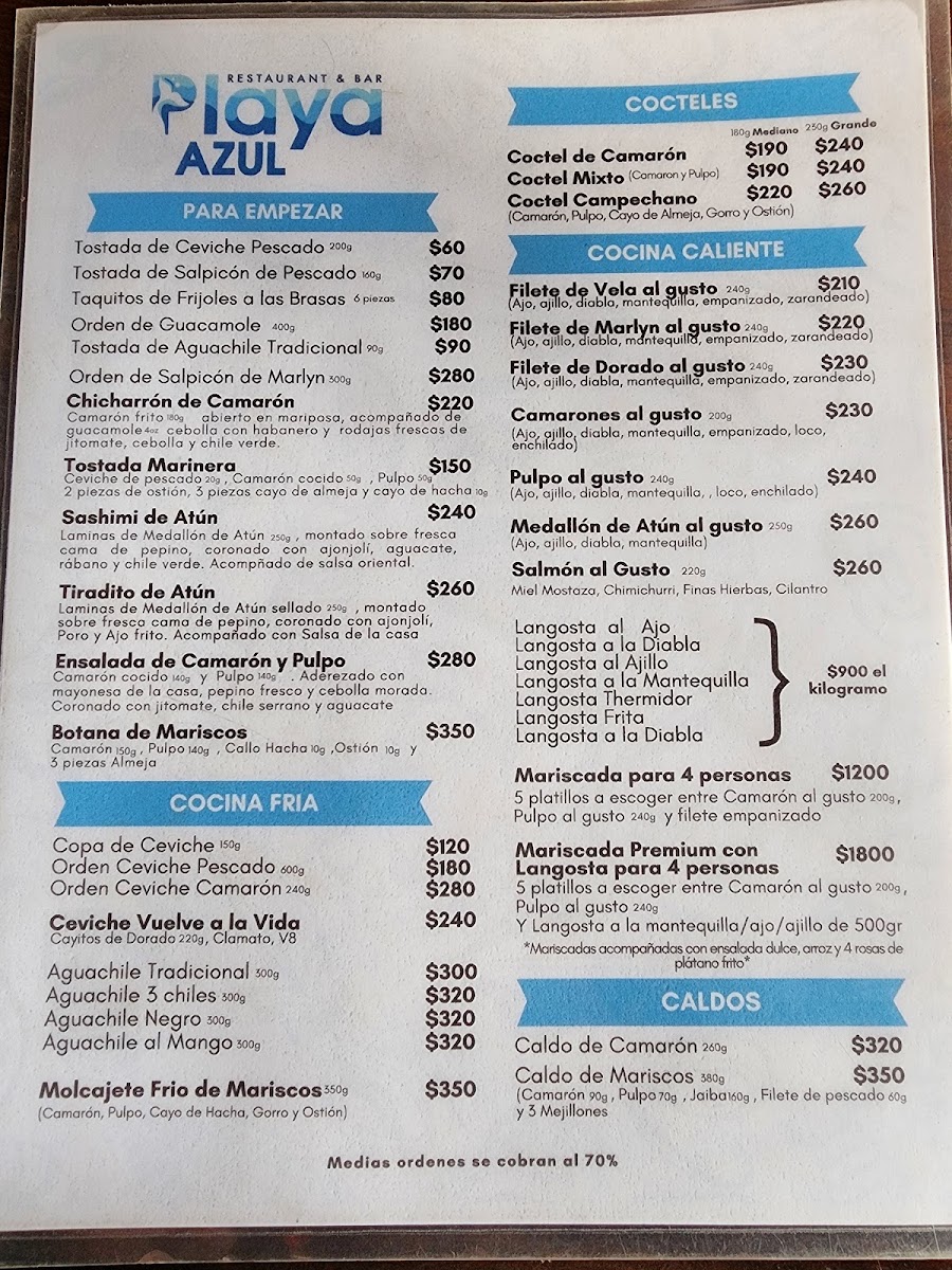 Playa Azul Mariscos Menu Photo 4