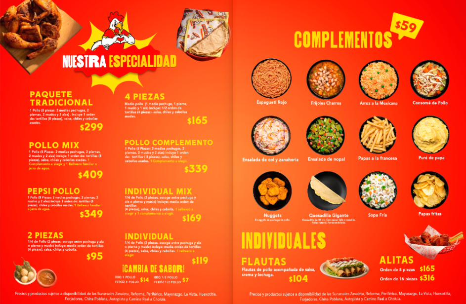 Pollo Feliz Mayorazgo Menu