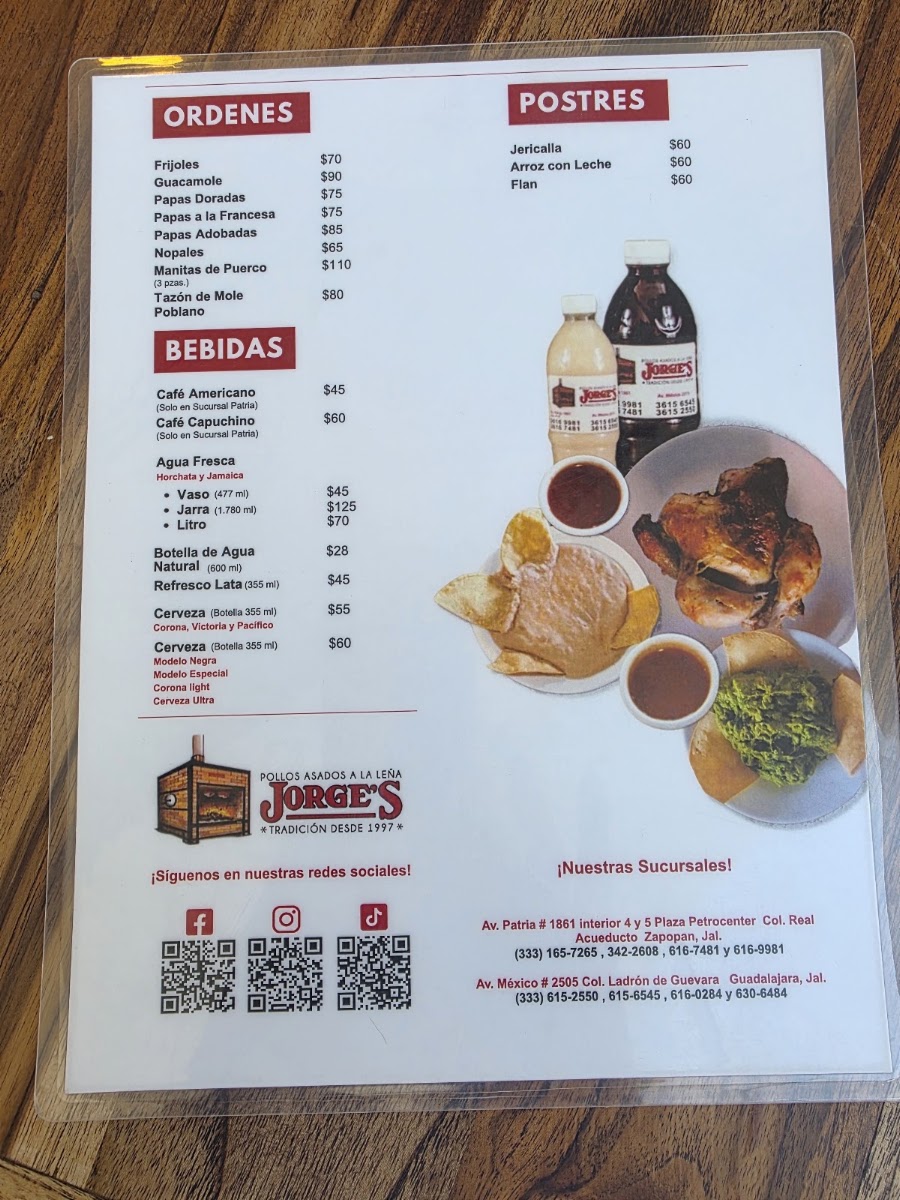 Pollos Jorge's Suc. Mexico Menu Photo 2