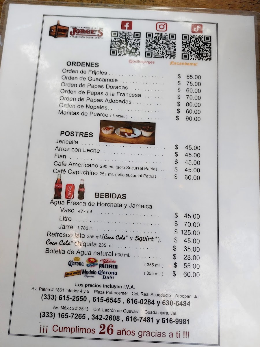 Pollos Jorge's Suc. Mexico Menu Photo 6