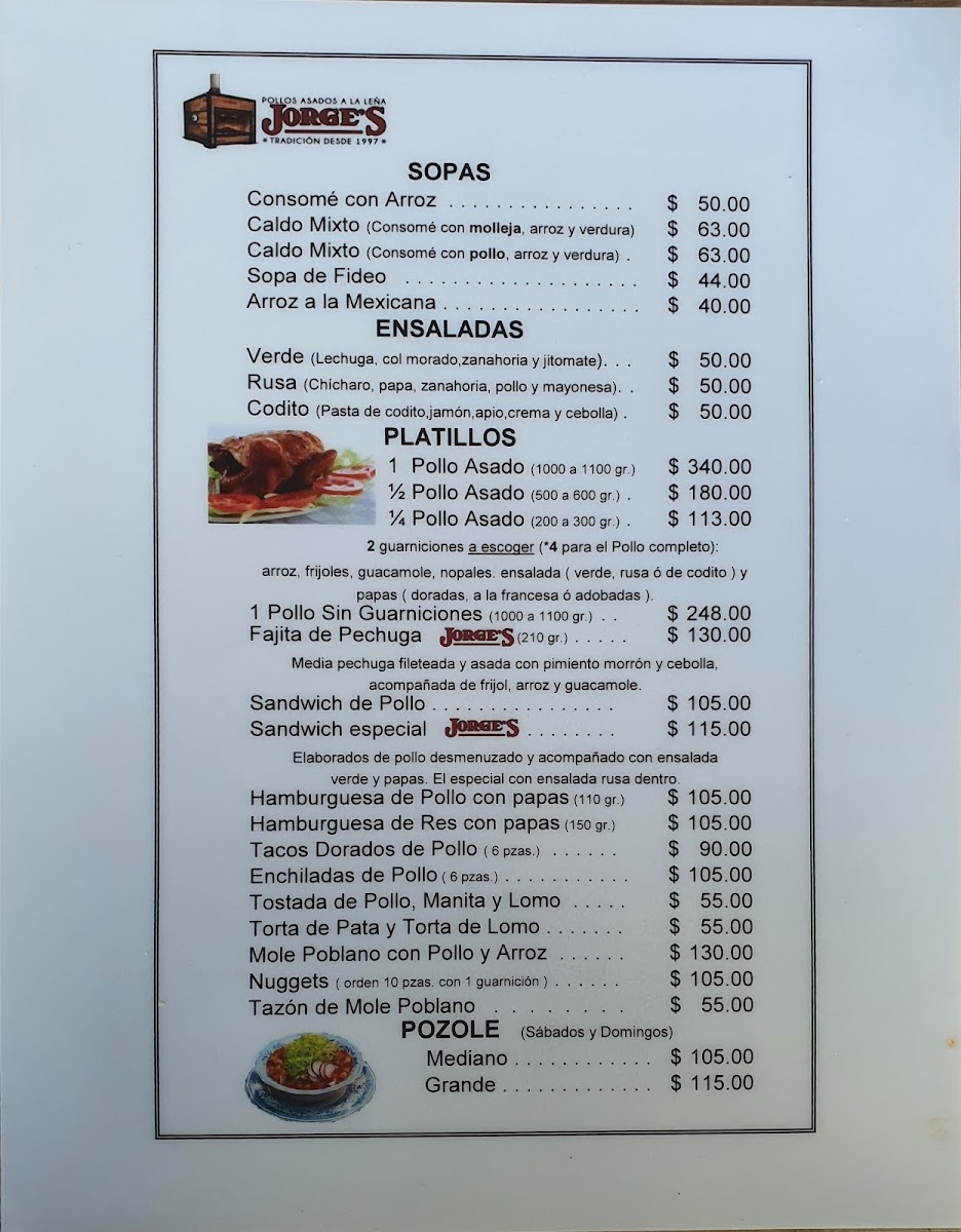Pollos Jorge's Menu Photo 4