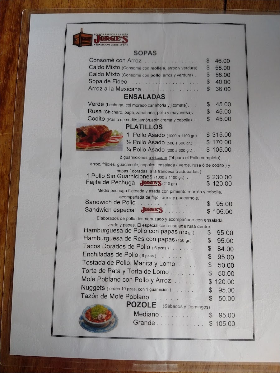 Pollos Jorge's Menu Photo 9