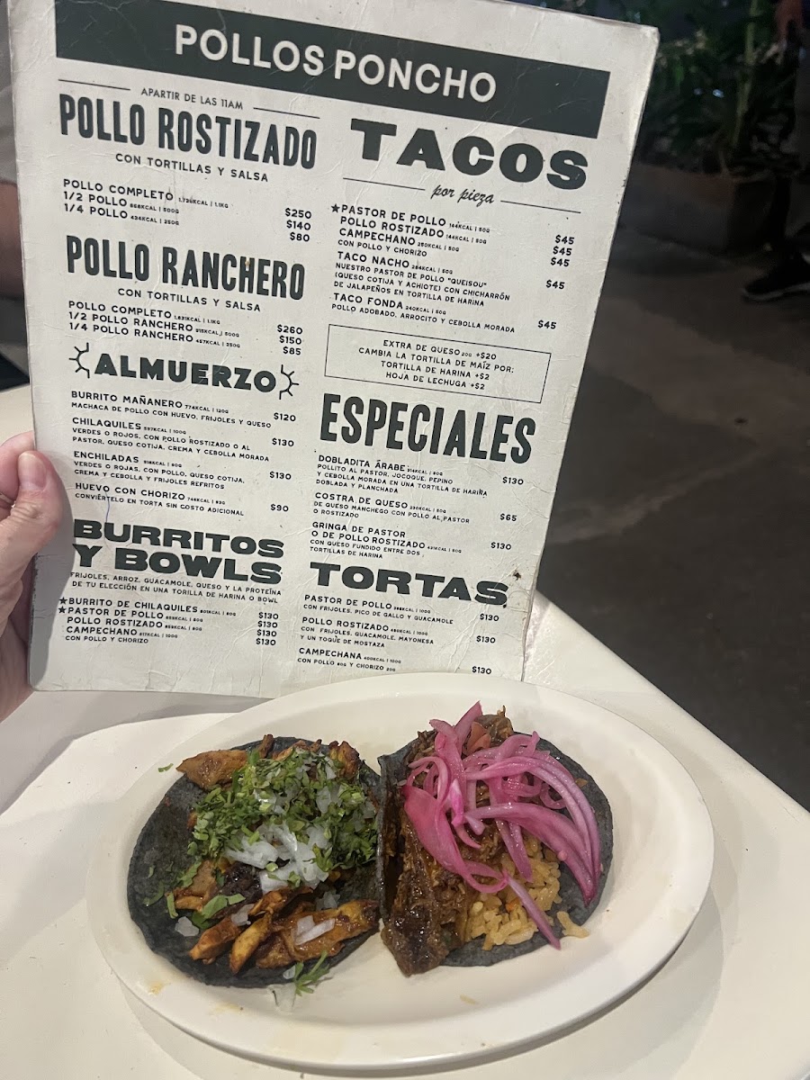 Pollos Poncho Menu