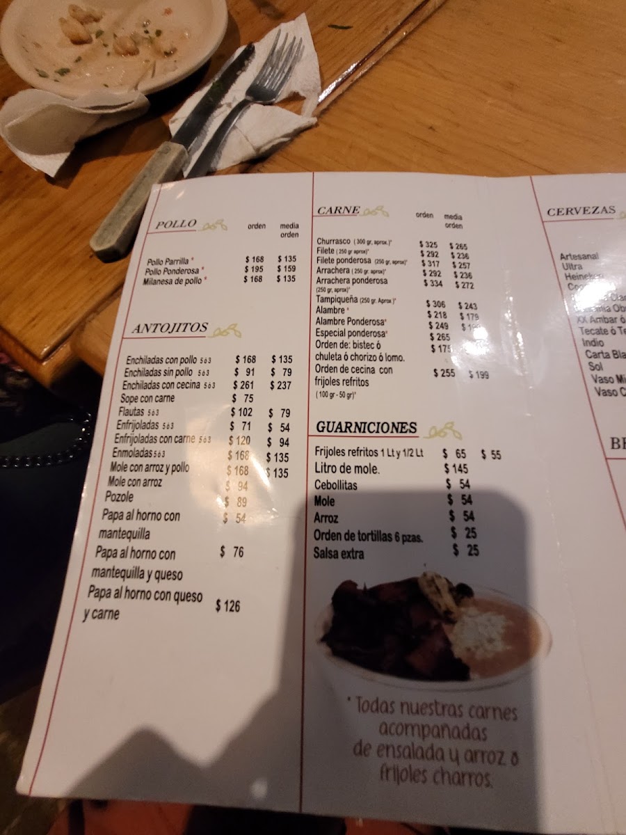 Ponderosa 37 Menu Photo 3