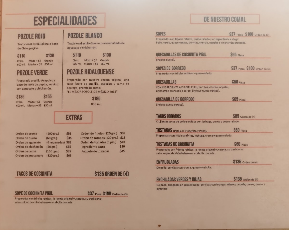 Potzoliza Revolucion Menu Photo 6