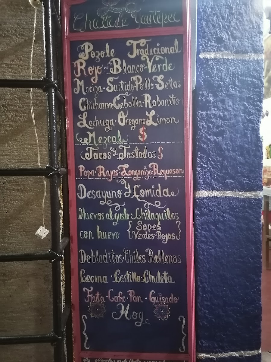 Pozolería La Chata De Yautepec Menu