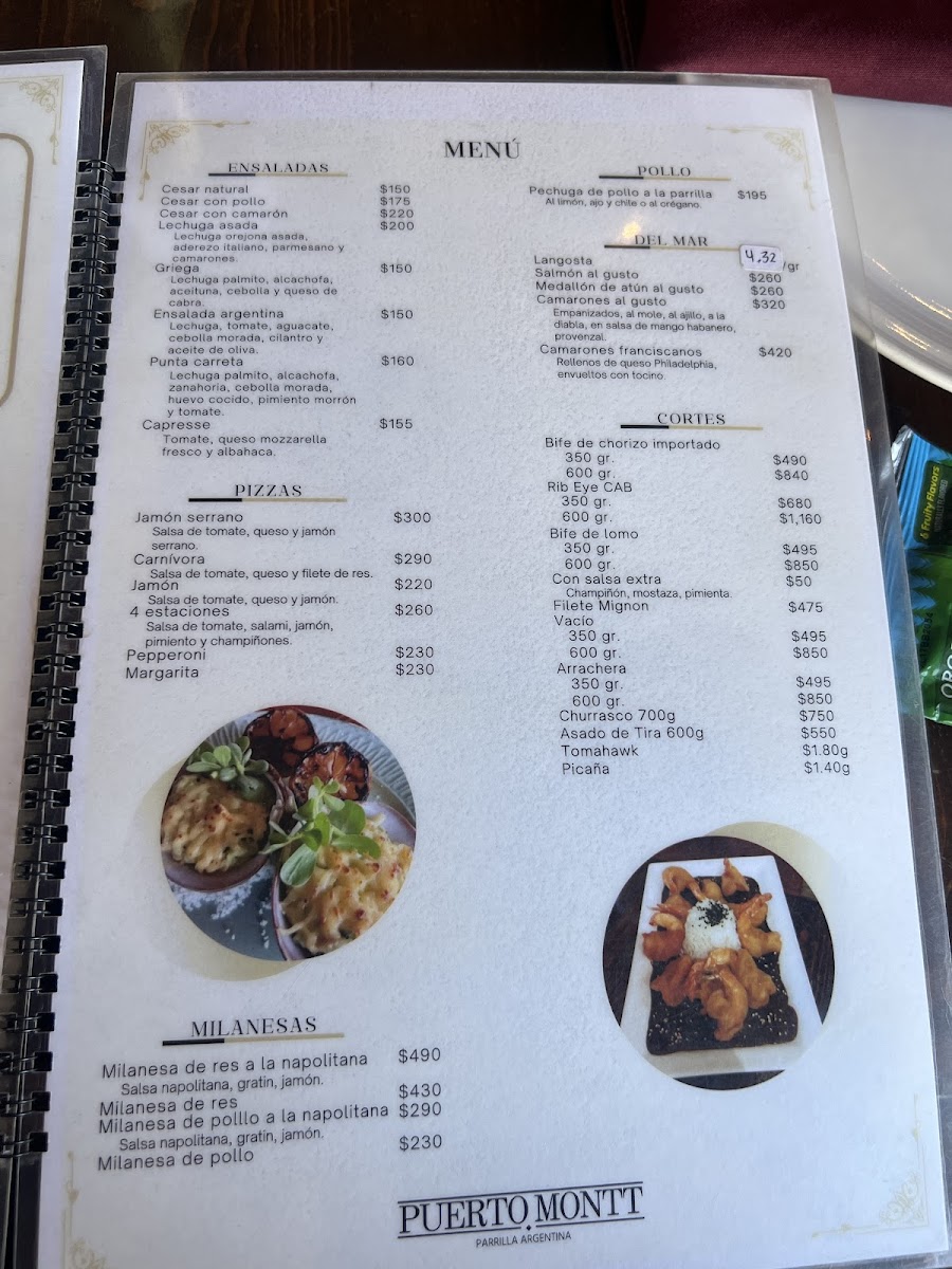 Puerto Montt Parrilla Argentina Menu