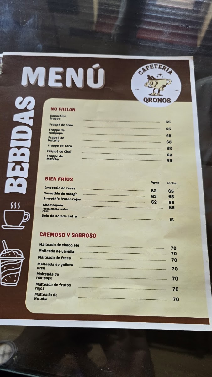 Qronos Café Menu