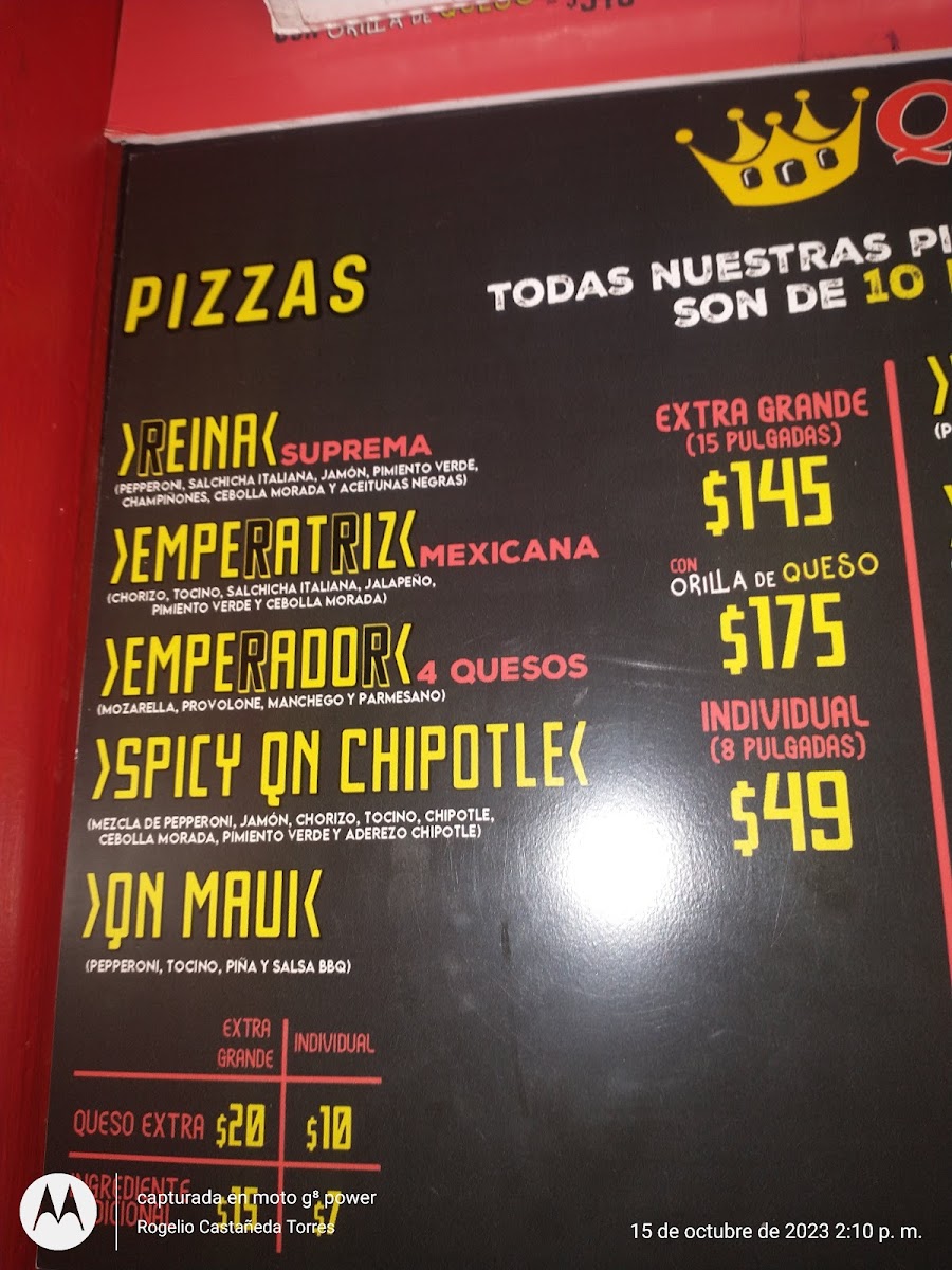 Queen's Pizza Los Morales Menu Photo 5