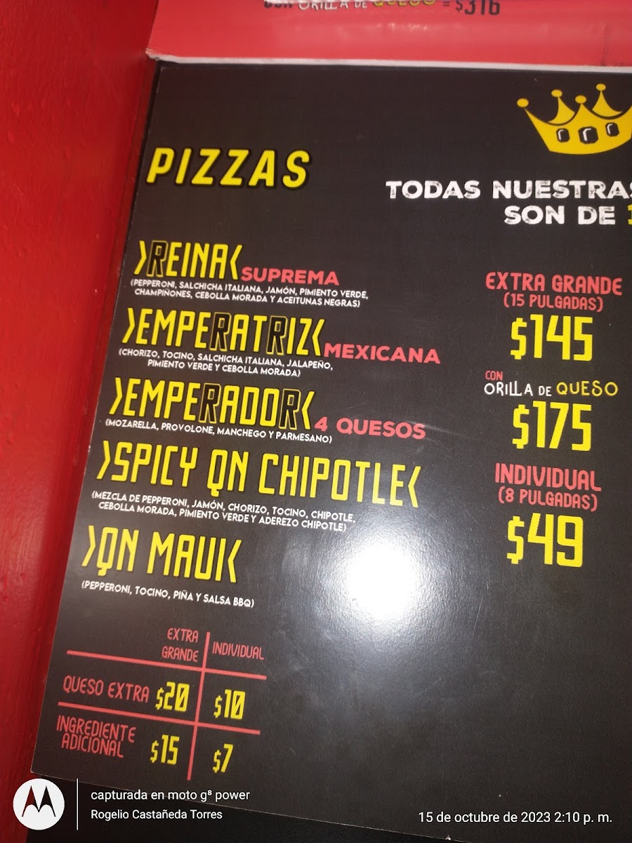 Queen's Pizza Los Morales Menu Photo 6