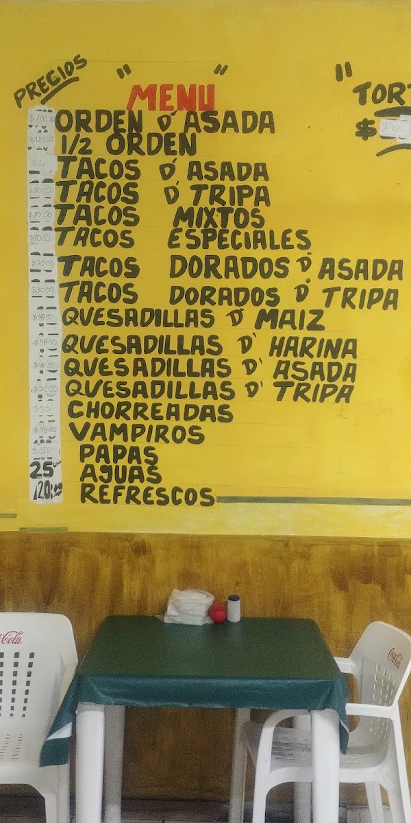 Ramiro Tacos Menu
