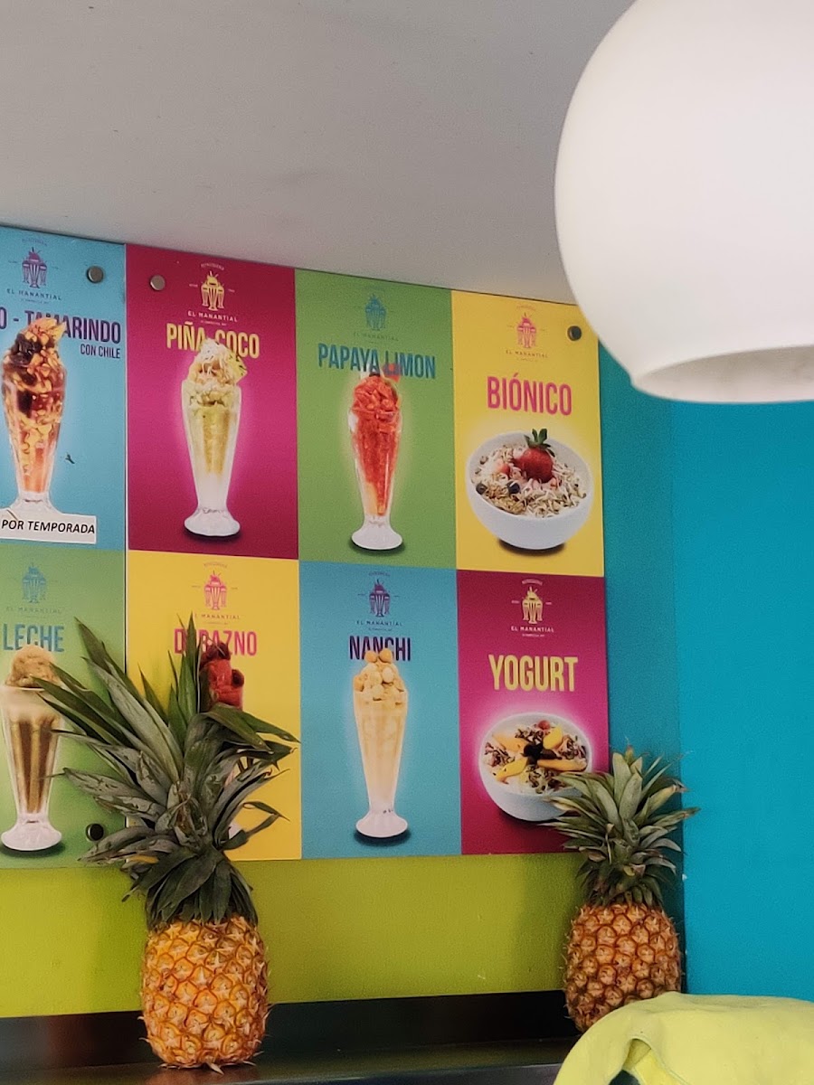 Raspados El Manantial Menu