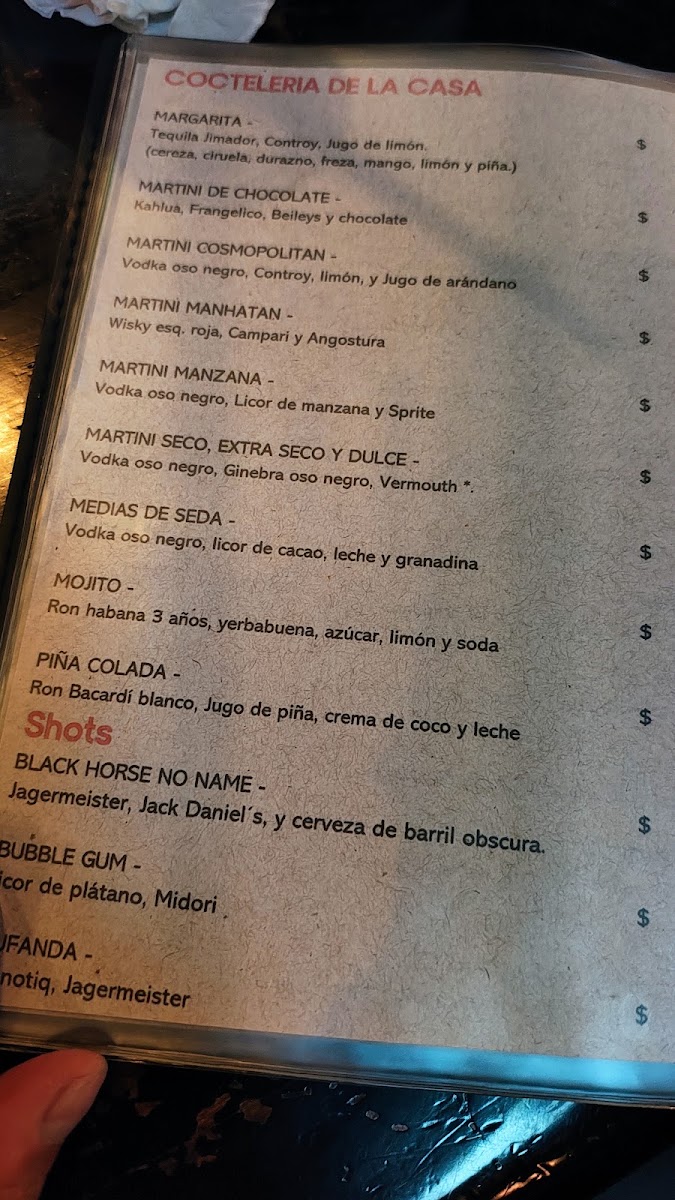 Rata Roja Menu