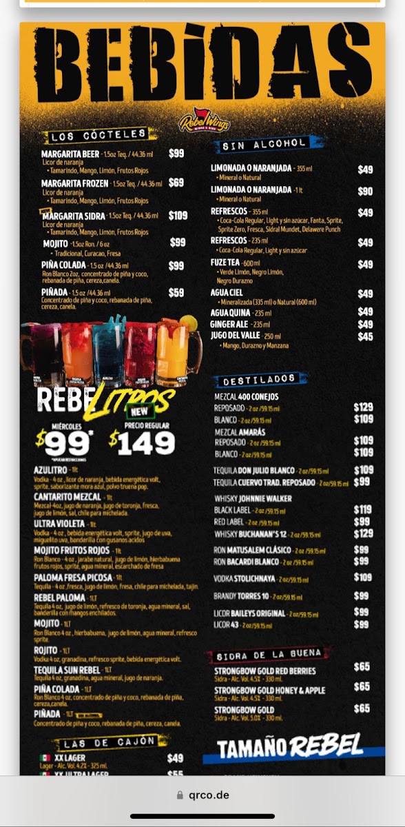 Rebel Wings Kabah Menu Photo 3
