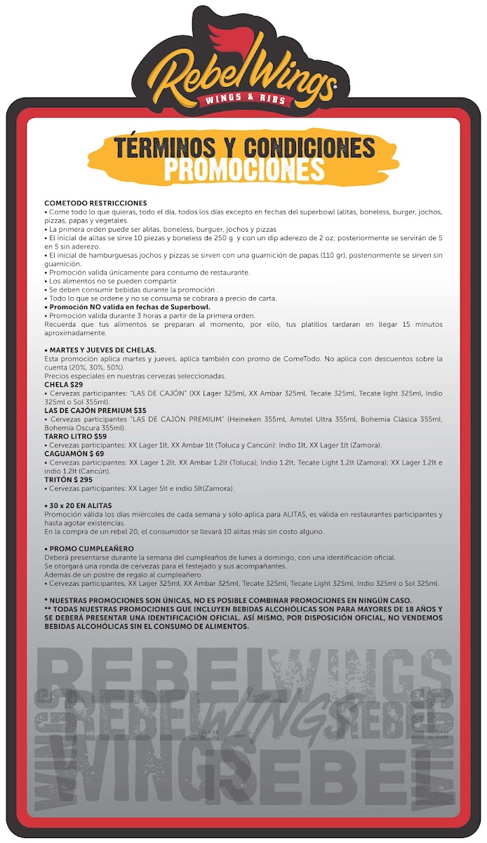Rebel Wings Kabah Menu Photo 6