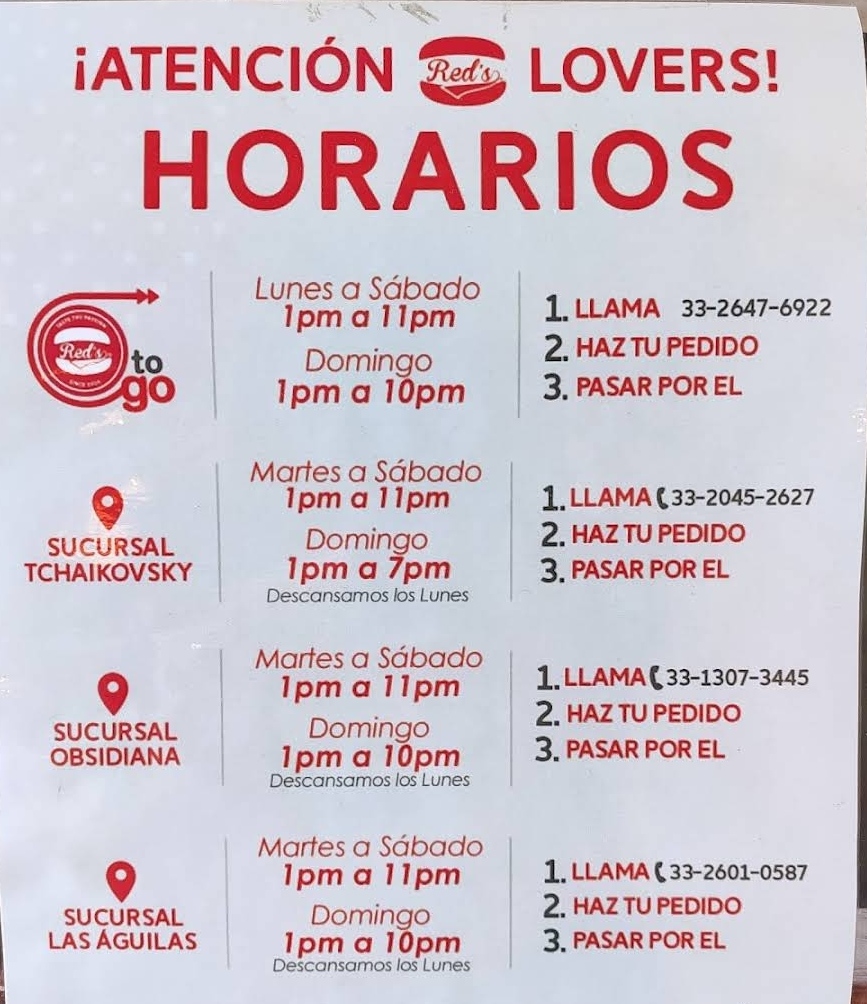 Red's Burger Shop Las Aguilas Menu Photo 2