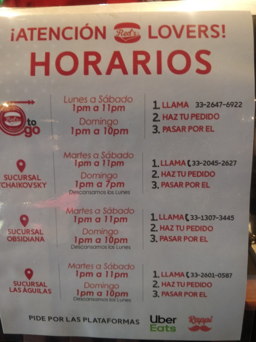 Red's Burger Shop Las Aguilas Menu Photo 7