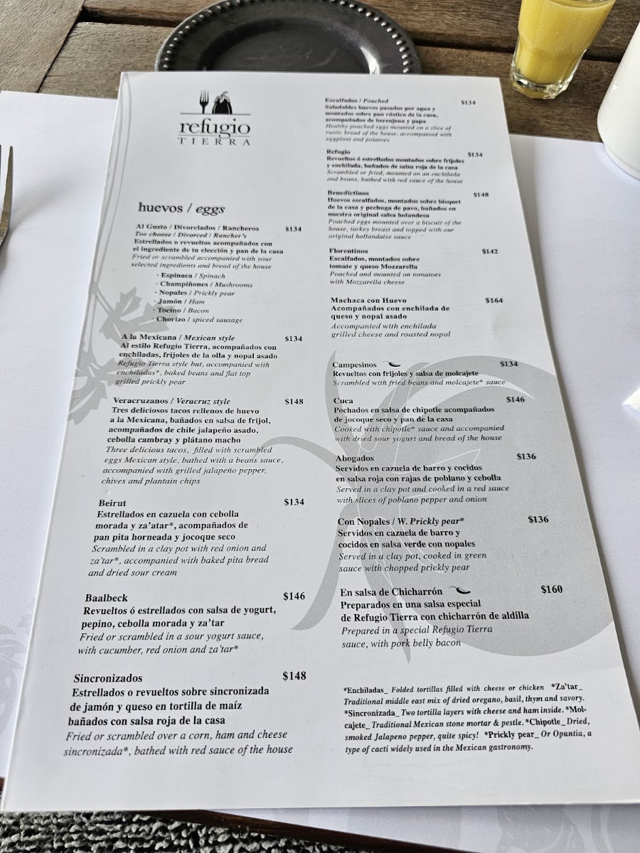 Refugio Tierra Menu Photo 2