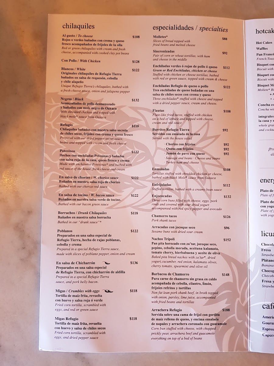 Refugio Tierra Menu Photo 6