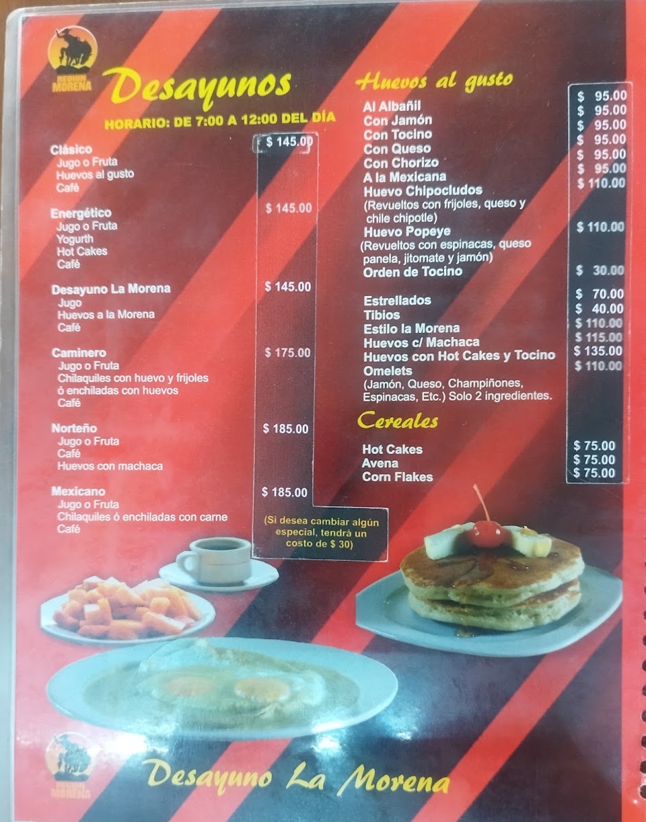 Restaurant La Morena Menu